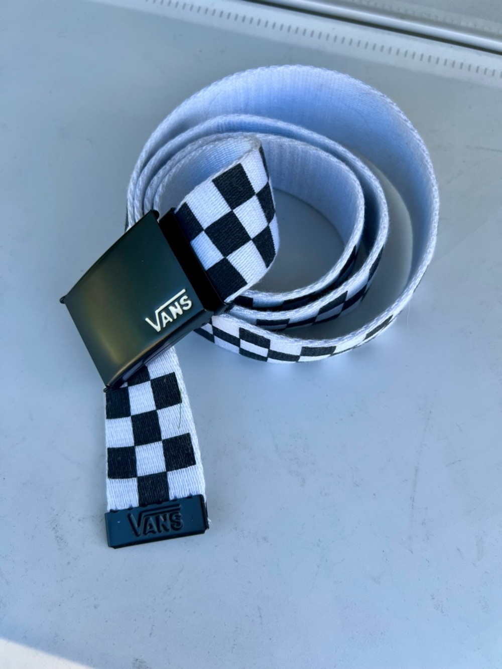 Vans Deppster Black & White Checkered Web Belt - Picture 3 of 4